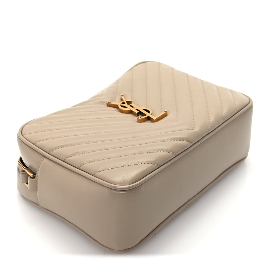 Saint Laurent Calfskin Matelasse Monogram Lou Camera Bag Dark Beige Image 8