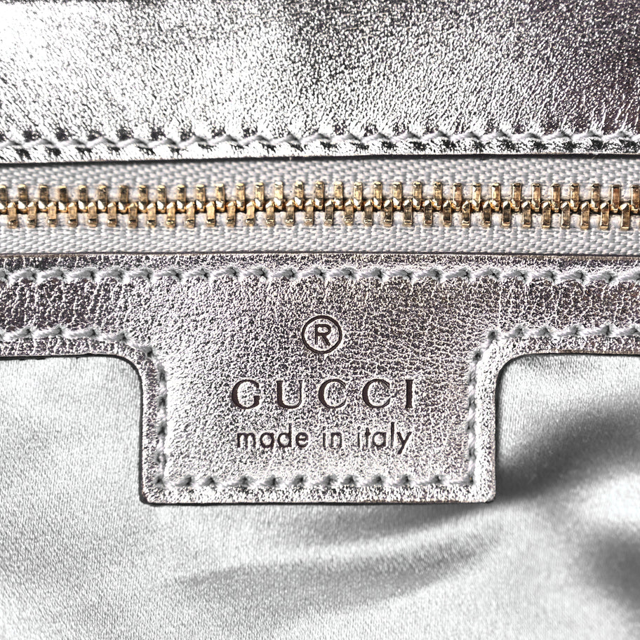 Gucci Iridescent Nappa Chevron Matelasse Small GG Marmont Shoulder Bag Snow Light Blue Image 5