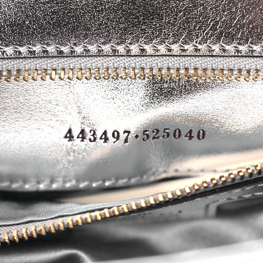 Gucci Iridescent Nappa Chevron Matelasse Small GG Marmont Shoulder Bag Snow Light Blue Image 6