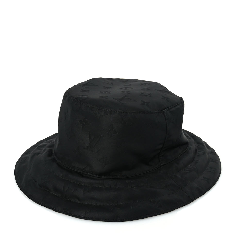Louis Vuitton Nylon Monogram Reversible Rain Bucket Hat L Black Image 1