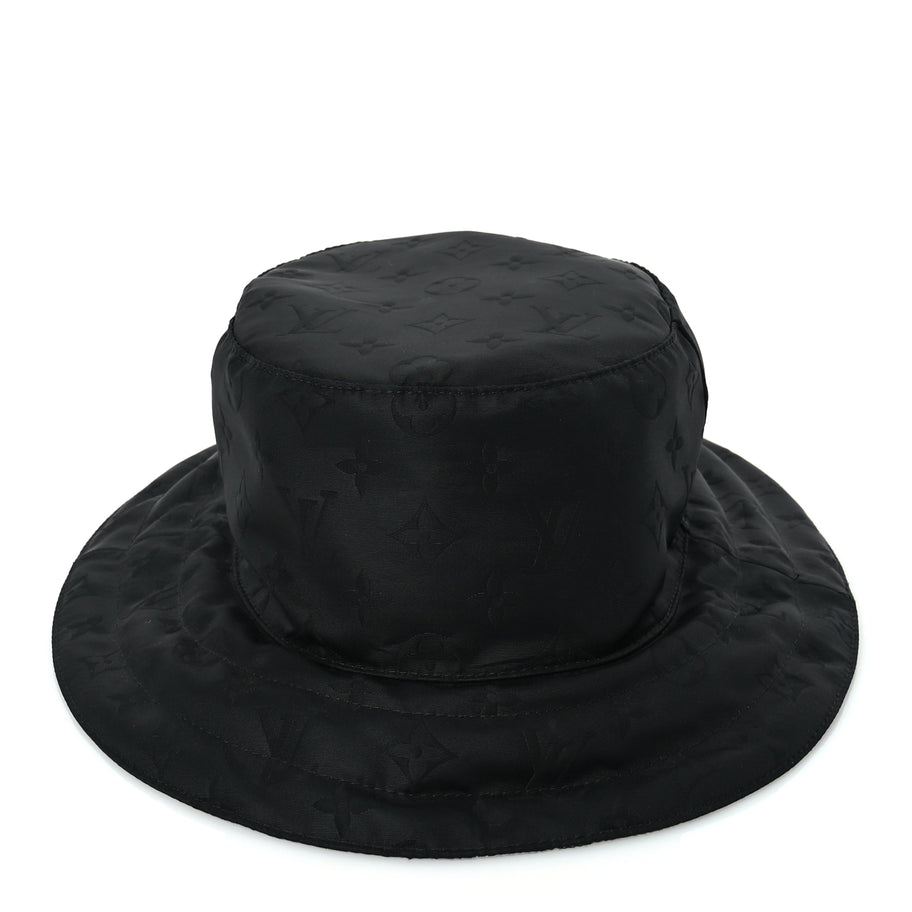 Louis Vuitton Nylon Monogram Reversible Rain Bucket Hat L Black Image 3