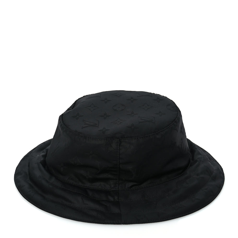 Louis Vuitton Nylon Monogram Reversible Rain Bucket Hat L Black Image 4