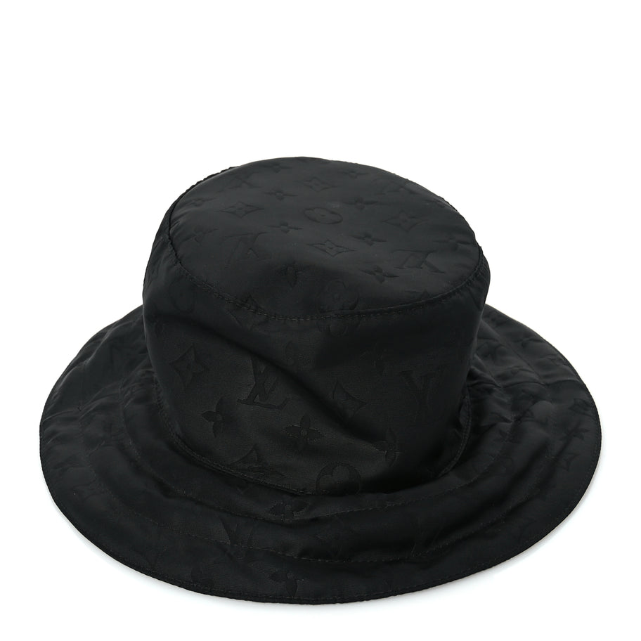 Louis Vuitton Nylon Monogram Reversible Rain Bucket Hat L Black Image 5