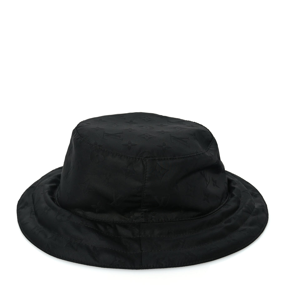 Louis Vuitton Nylon Monogram Reversible Rain Bucket Hat L Black Image 6