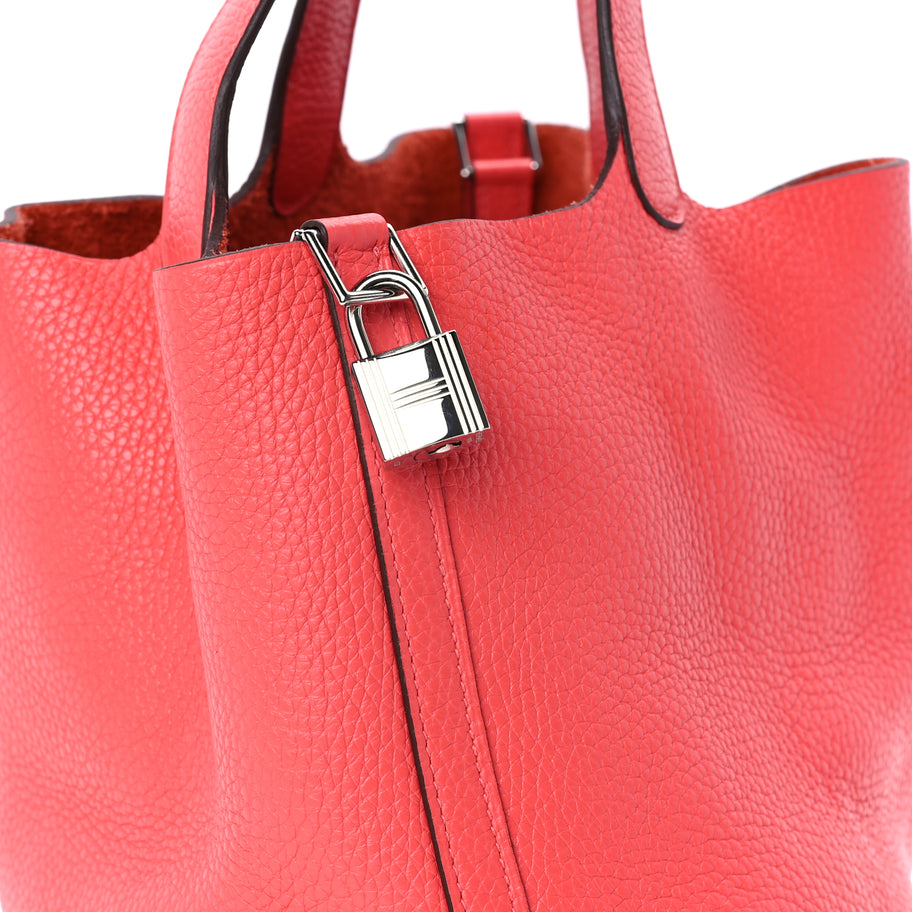 Hermes Taurillon Clemence Picotin Lock 22 MM Rose Jaipur Image 6