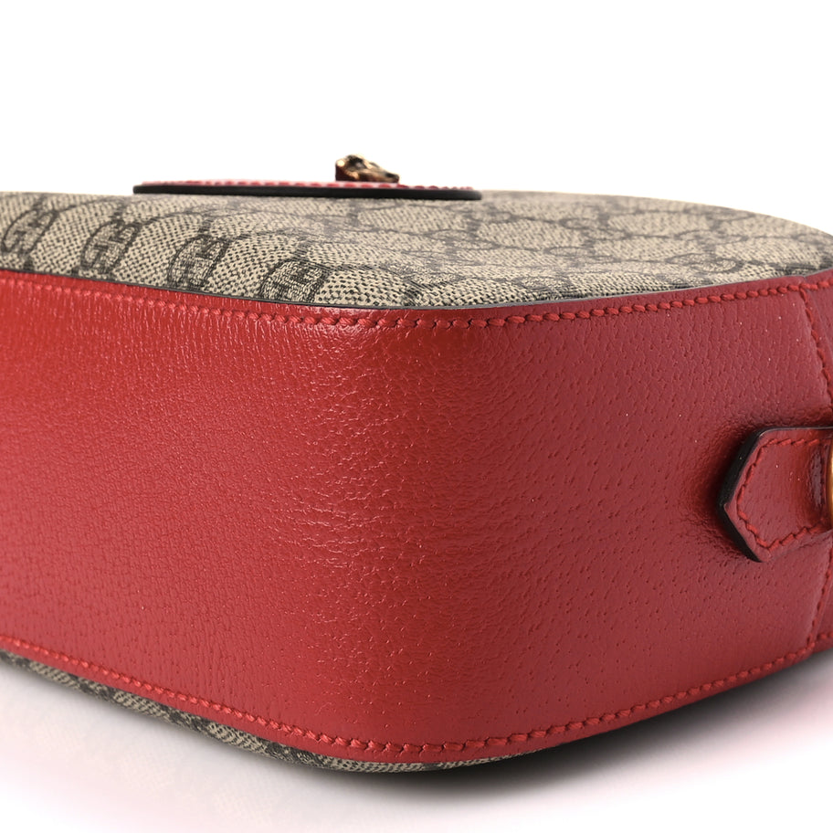 Gucci GG Supreme Monogram Web Neo Vintage Shoulder Bag Beige Red Image 9