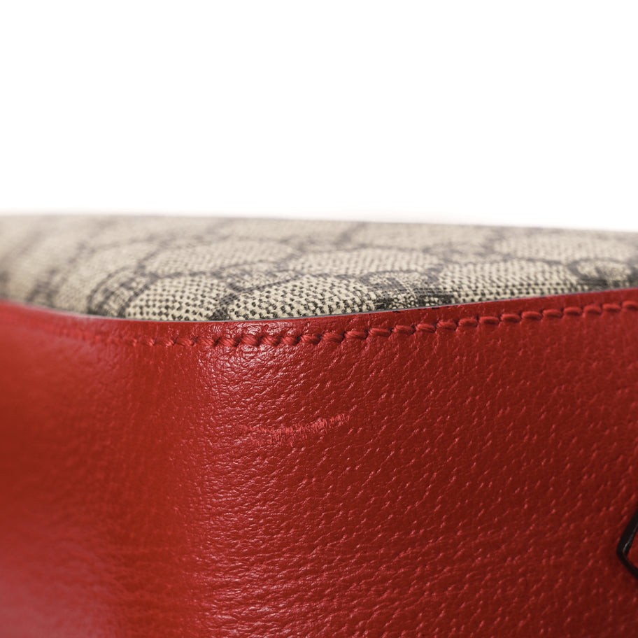 Gucci GG Supreme Monogram Web Neo Vintage Shoulder Bag Beige Red Image 10