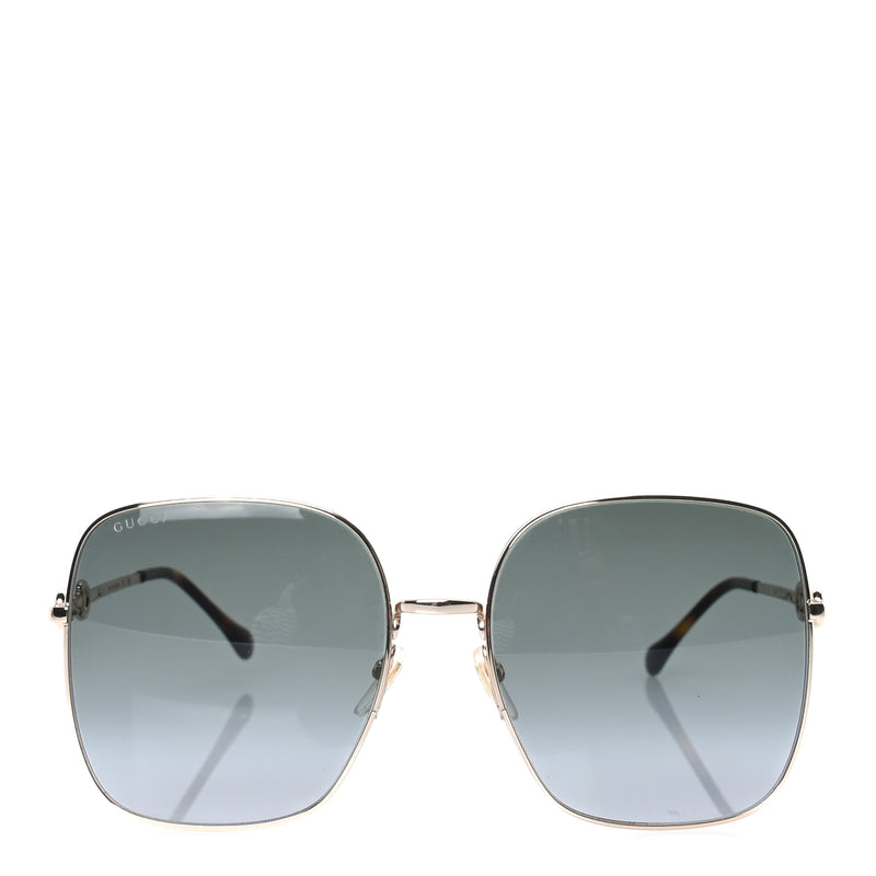  Gucci Metal Horsebit Square Sunglasses GG0879S Gold