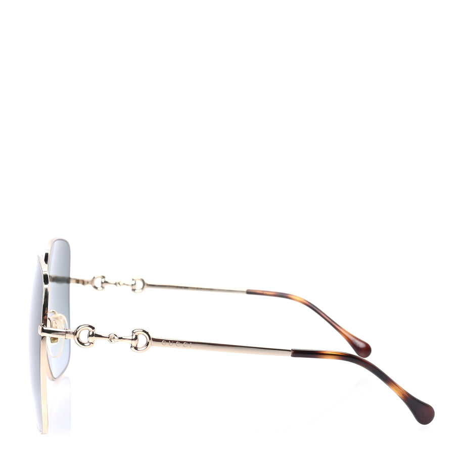 Gucci Metal Horsebit Square Sunglasses GG0879S Gold Image 3