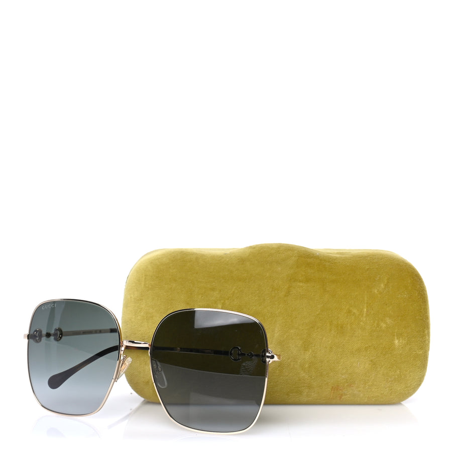 Gucci Metal Horsebit Square Sunglasses GG0879S Gold Image 7