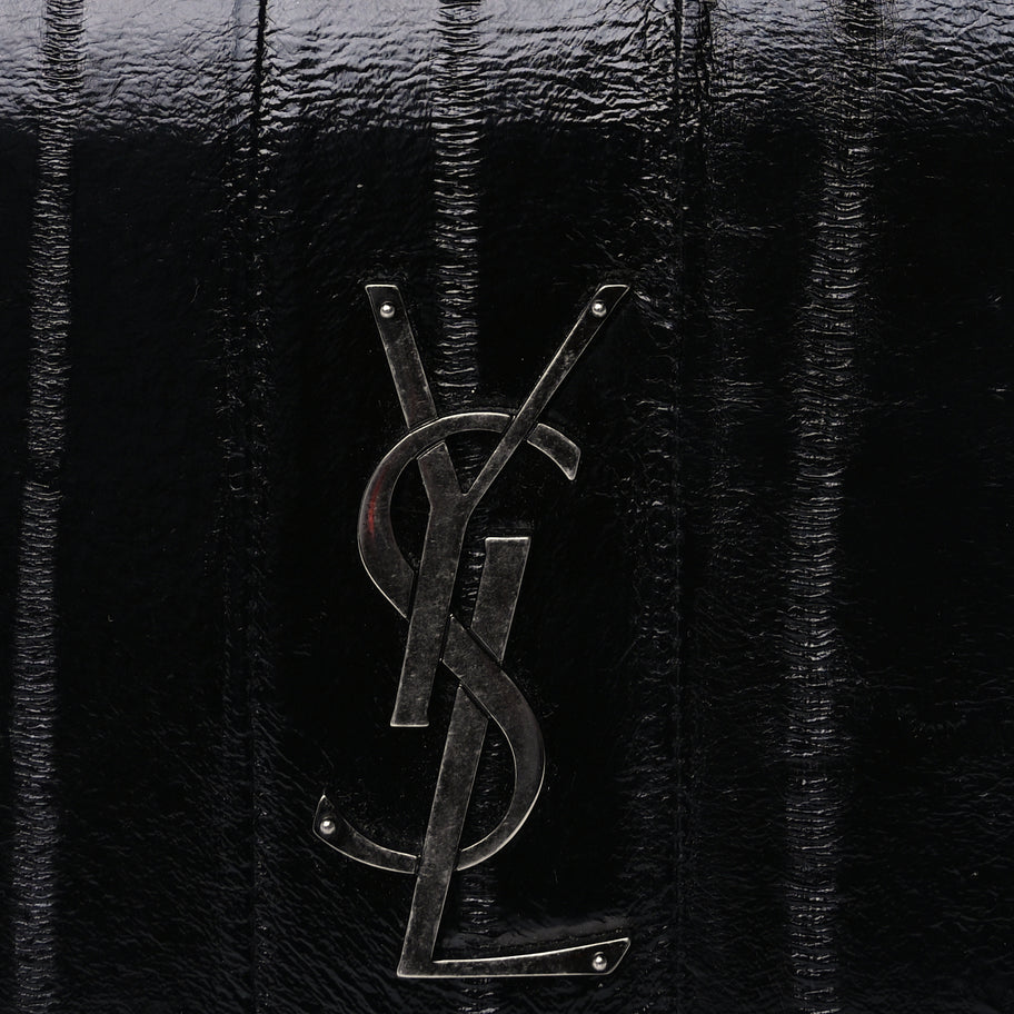 Saint Laurent Glossy Eelskin Medium Monogram Sunset Black Image 6