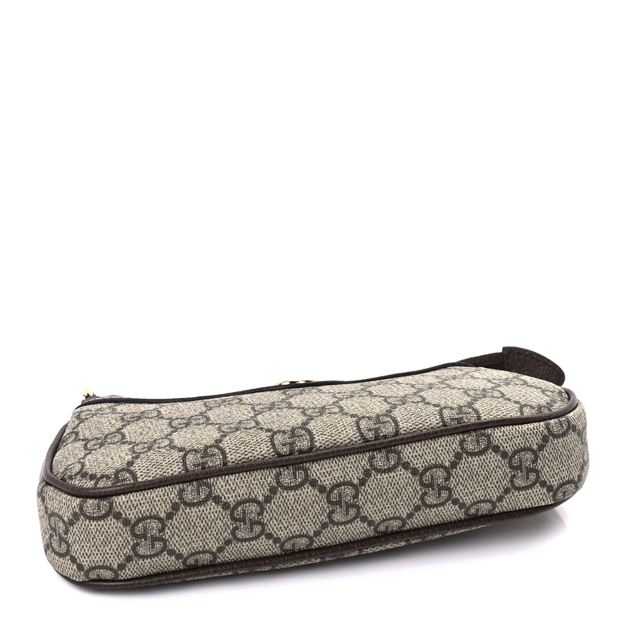 Gucci GG Supreme Monogram Textured Dollar Calfskin Mini Ophidia Chain Bag Beige Ebony Image 3