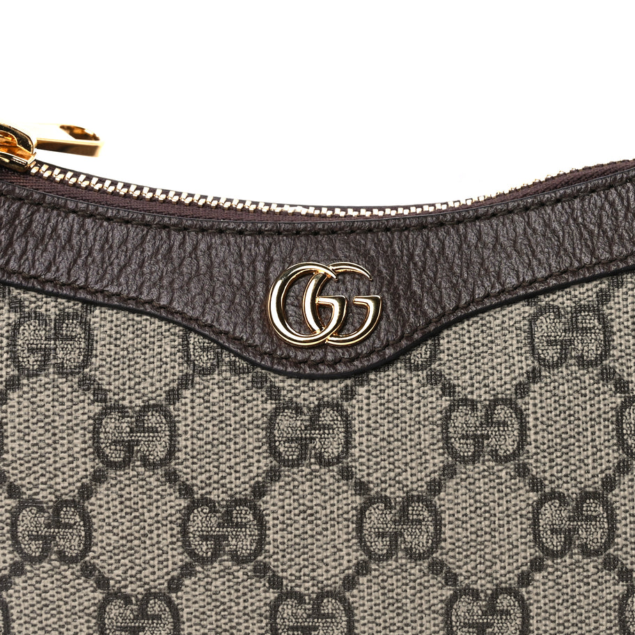 Gucci GG Supreme Monogram Textured Dollar Calfskin Mini Ophidia Chain Bag Beige Ebony Image 6