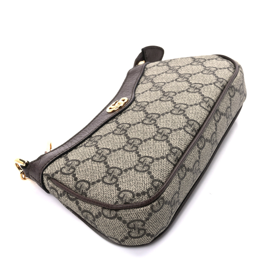Gucci GG Supreme Monogram Textured Dollar Calfskin Mini Ophidia Chain Bag Beige Ebony Image 7