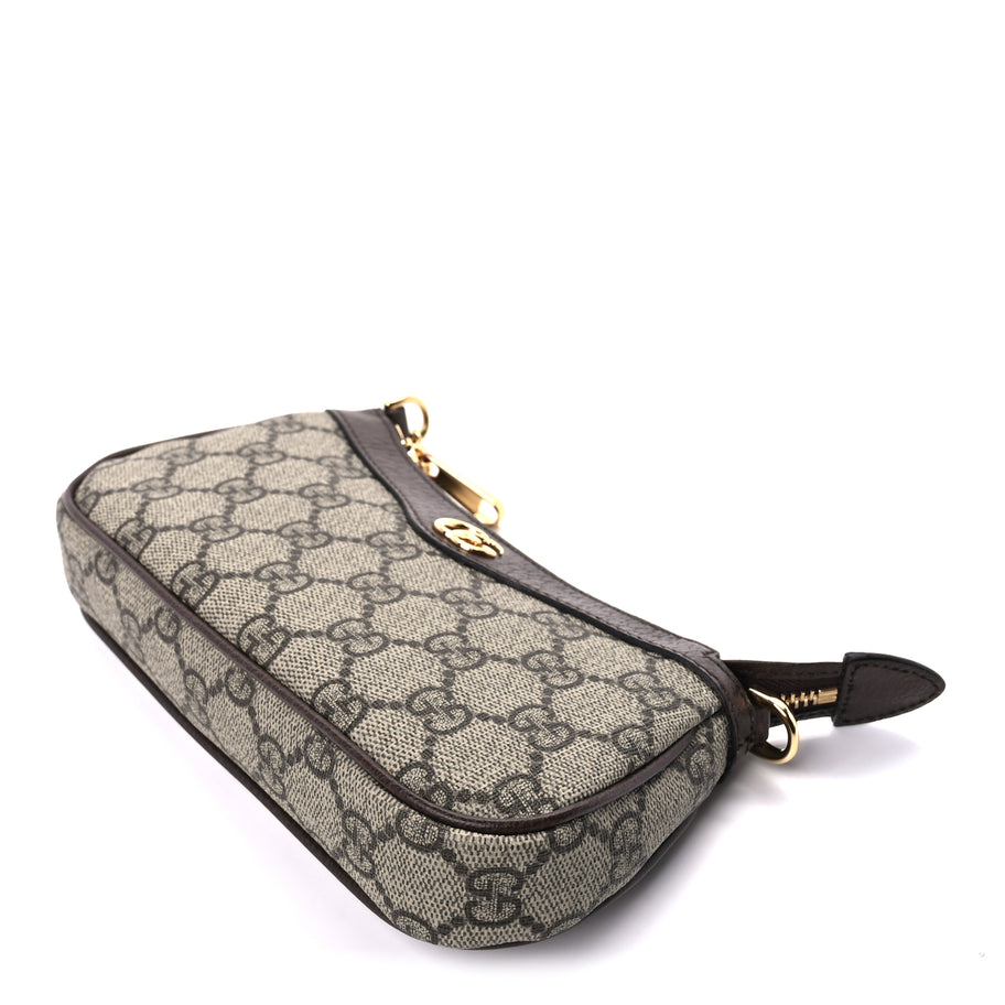 Gucci GG Supreme Monogram Textured Dollar Calfskin Mini Ophidia Chain Bag Beige Ebony Image 8