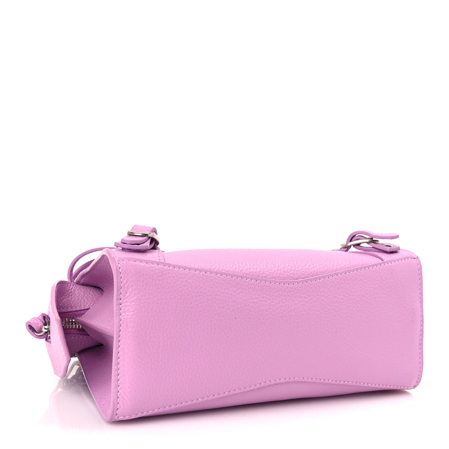 Balenciaga Grained Calfskin Neo Classic Silver Hardware Mini City Lilac Image 3