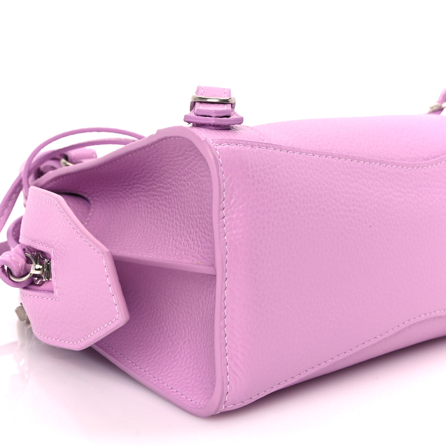 Balenciaga Grained Calfskin Neo Classic Silver Hardware Mini City Lilac Image 7