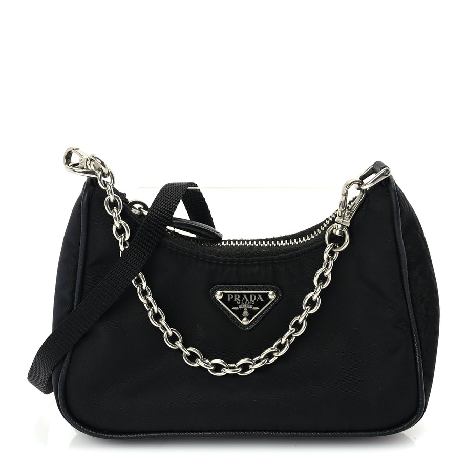 Prada Tessuto Nylon Mini Re-Edition 2000 Shoulder Bag Black Image 1