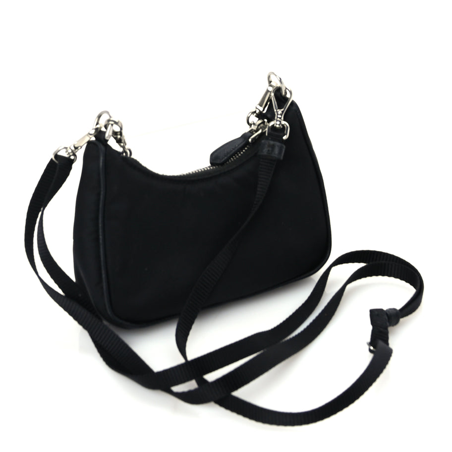 Prada Tessuto Nylon Mini Re-Edition 2000 Shoulder Bag Black Image 2