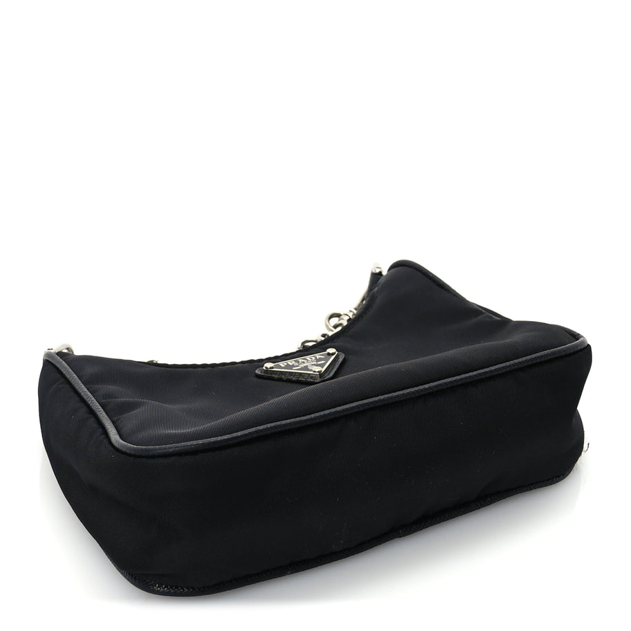 Prada Tessuto Nylon Mini Re-Edition 2000 Shoulder Bag Black Image 3