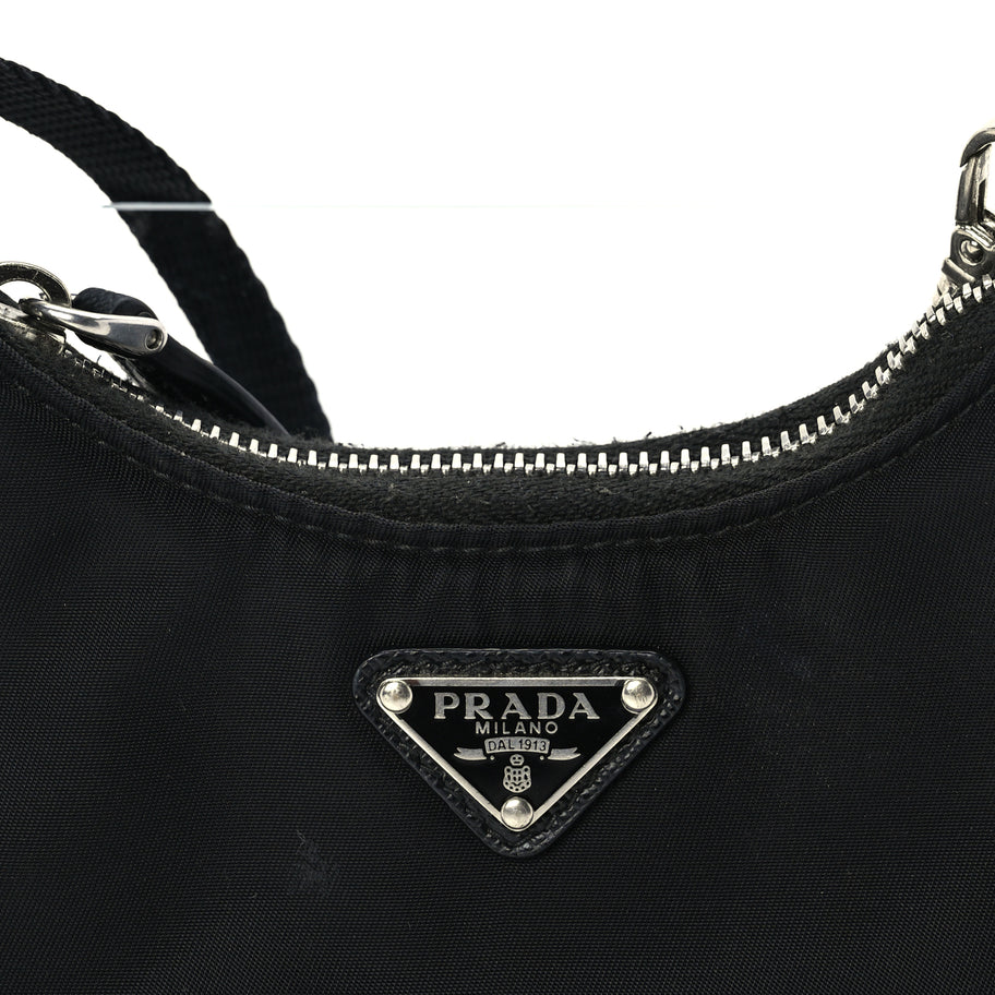 Prada Tessuto Nylon Mini Re-Edition 2000 Shoulder Bag Black Image 6