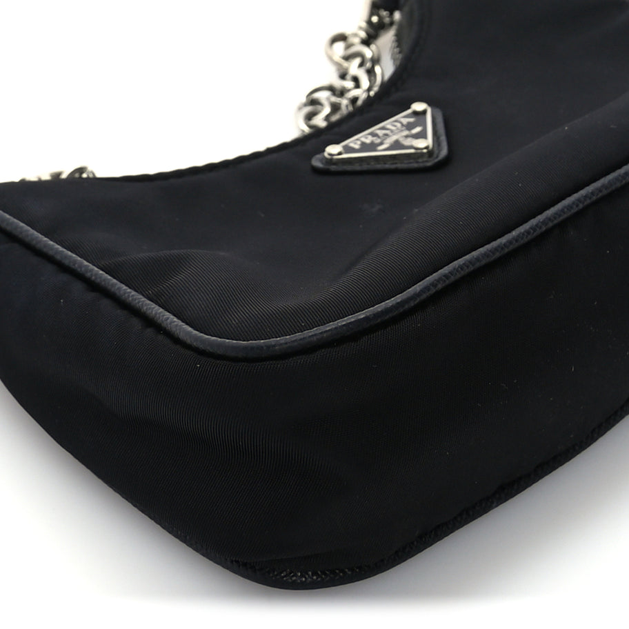 Prada Tessuto Nylon Mini Re-Edition 2000 Shoulder Bag Black Image 7