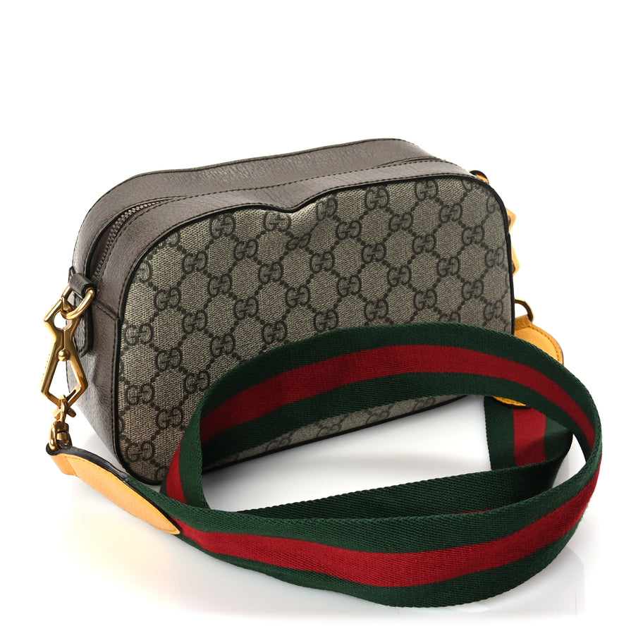 Gucci GG Supreme Monogram Web Neo Vintage Shoulder Bag New Acero Crop Image 2