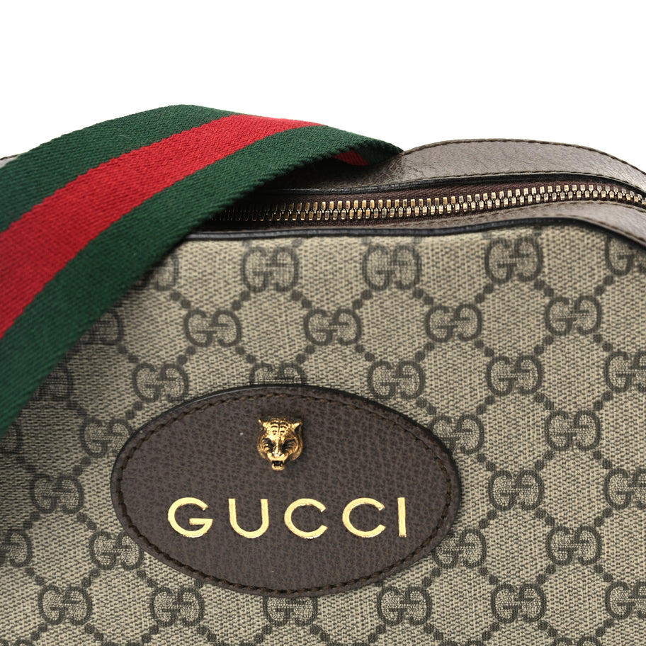 Gucci GG Supreme Monogram Web Neo Vintage Shoulder Bag New Acero Crop Image 6