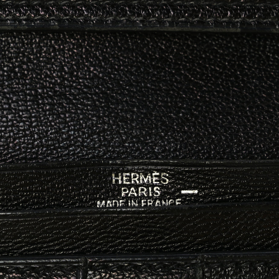 Hermes Lizard Varanus Niloticus Bearn Gusset Wallet Black Image 6