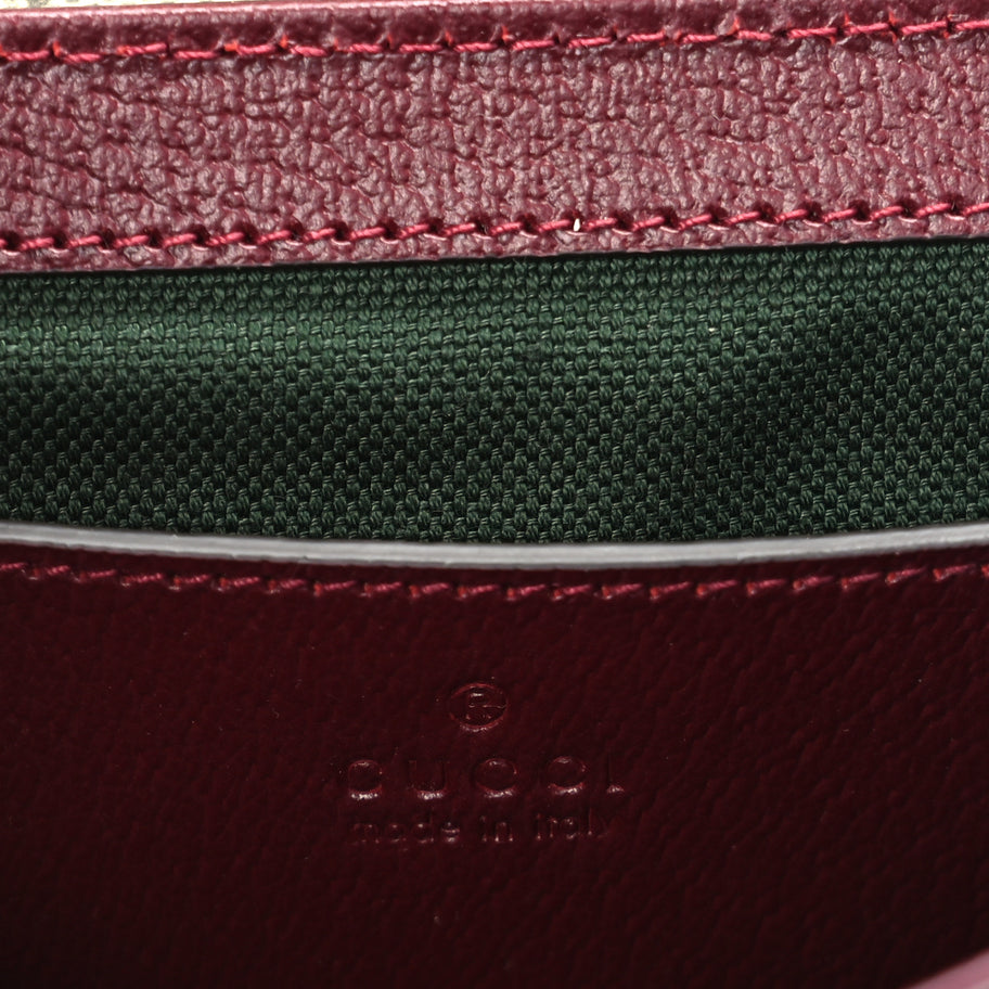 Gucci GG Supreme Monogram Textured Dollar Calfskin Small Ophidia Top Handle Shoulder Bag Beige Bordeaux Image 5