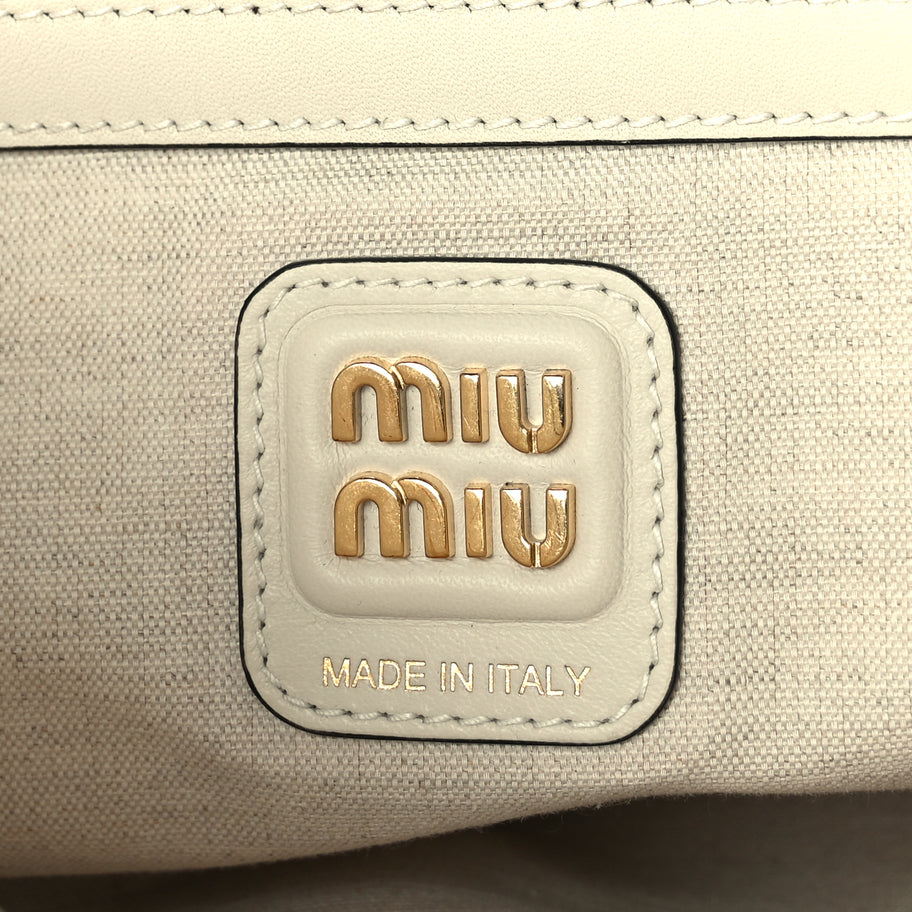 Miu Miu Nappa Ivy Bag Travertine Stone Image 5
