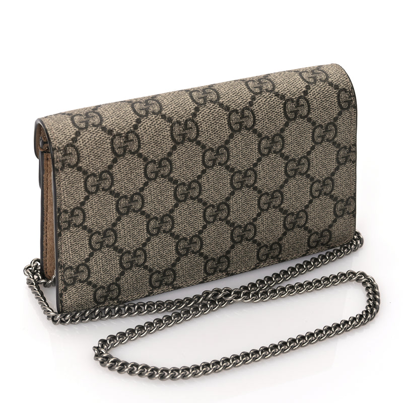  Gucci GG Supreme Monogram Super Mini Dionysus Shoulder Bag Taupe