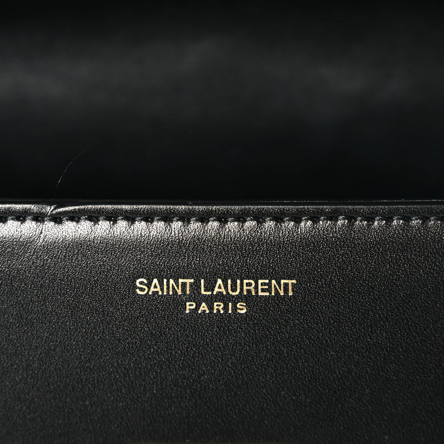 Saint Laurent Shiny Calfskin Le Fermoir Top Handle Bag Black Image 5