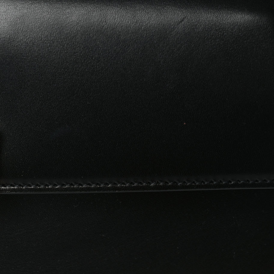 Saint Laurent Shiny Calfskin Le Fermoir Top Handle Bag Black Image 6