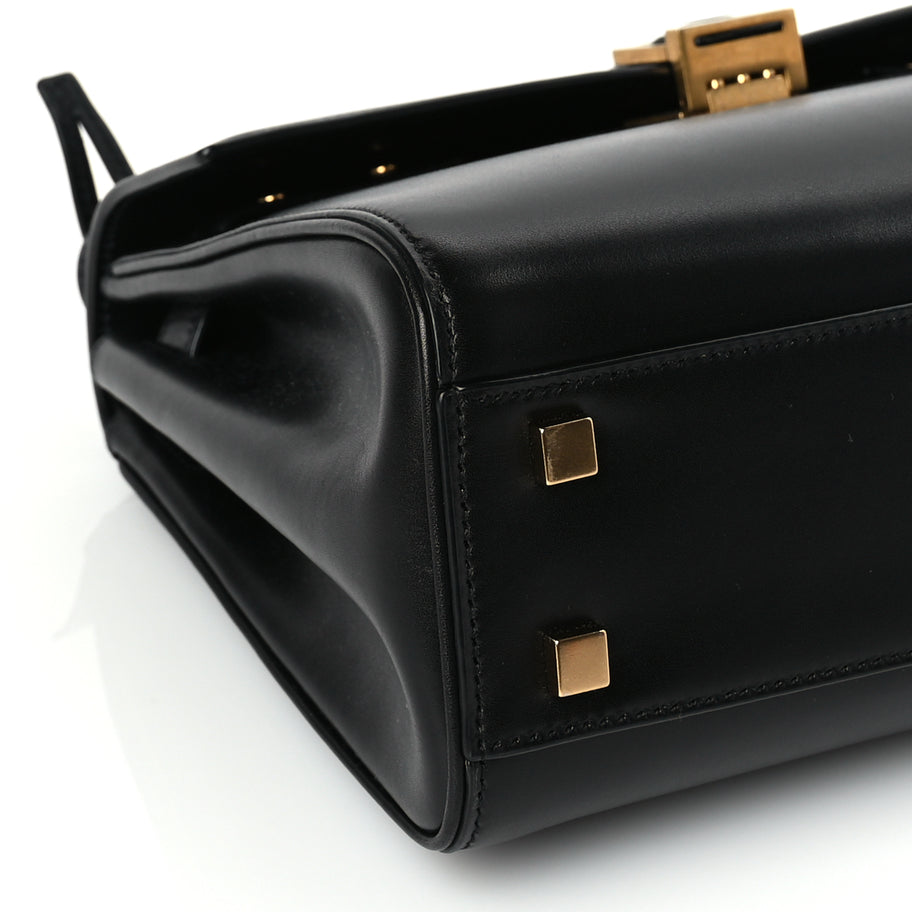 Saint Laurent Shiny Calfskin Le Fermoir Top Handle Bag Black Image 7