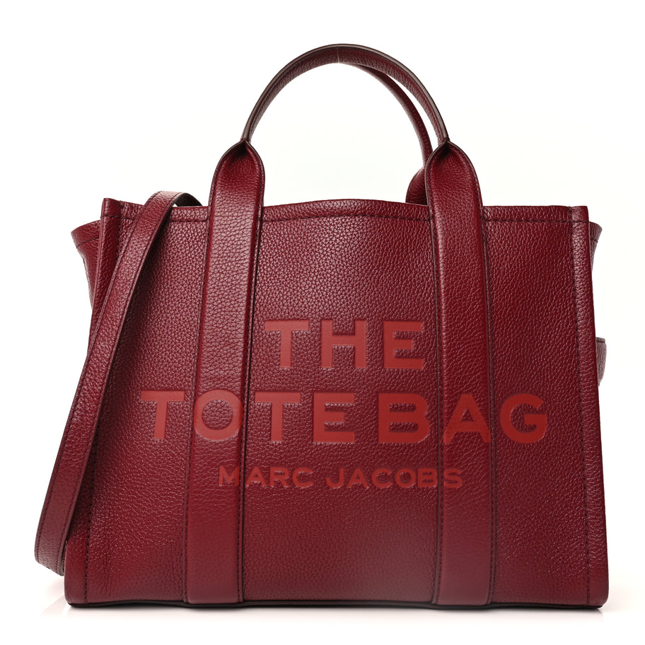 Marc Jacobs Grained Calfskin Medium The Tote Bag  Cherry Image 1