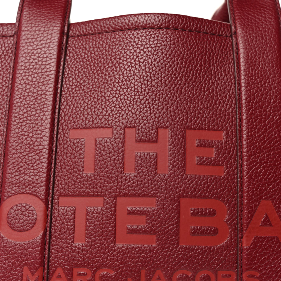Marc Jacobs Grained Calfskin Medium The Tote Bag  Cherry Image 6