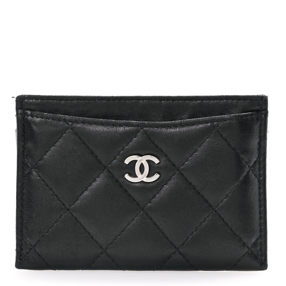 Chanel Lambskin Quilted Card Holder Black Image 1