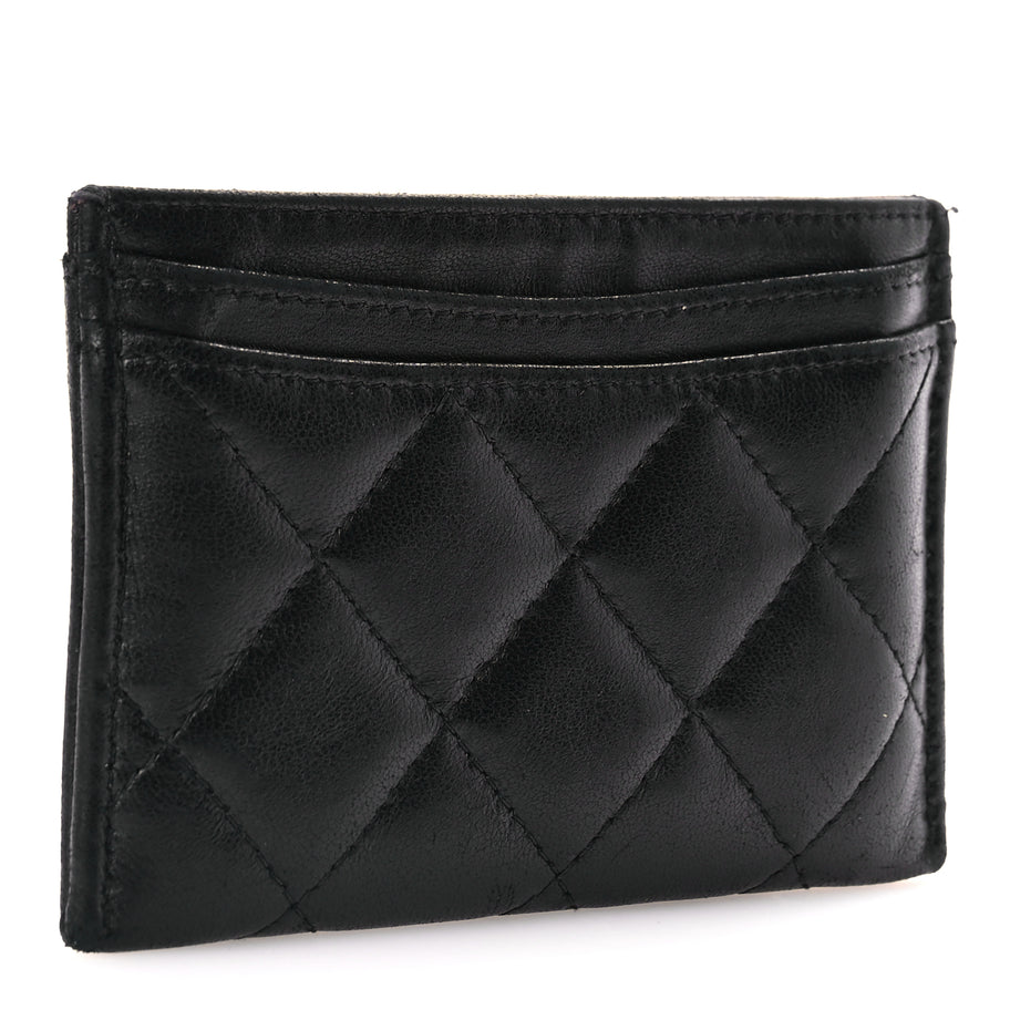 Chanel Lambskin Quilted Card Holder Black Image 3