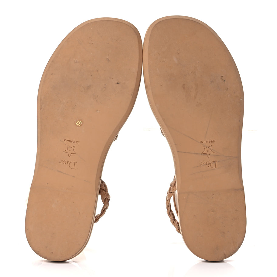 Christian Dior Calfskin Egee Sandals 37 Brown Image 6