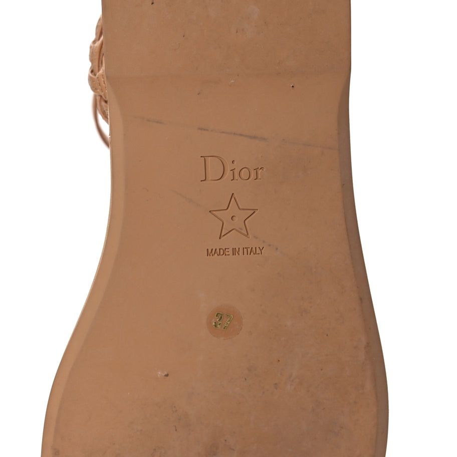 Christian Dior Calfskin Egee Sandals 37 Brown Image 7