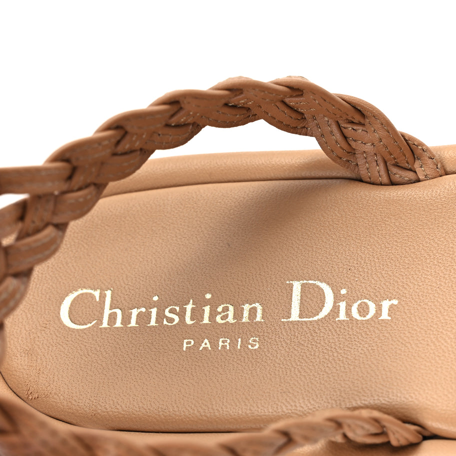 Christian Dior Calfskin Egee Sandals 37 Brown Image 8