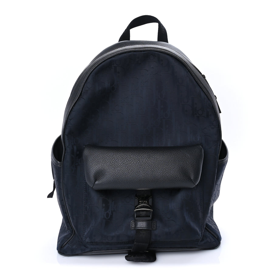 Christian Dior Oblique Galaxy Calfskin Backpack  Black Image 1