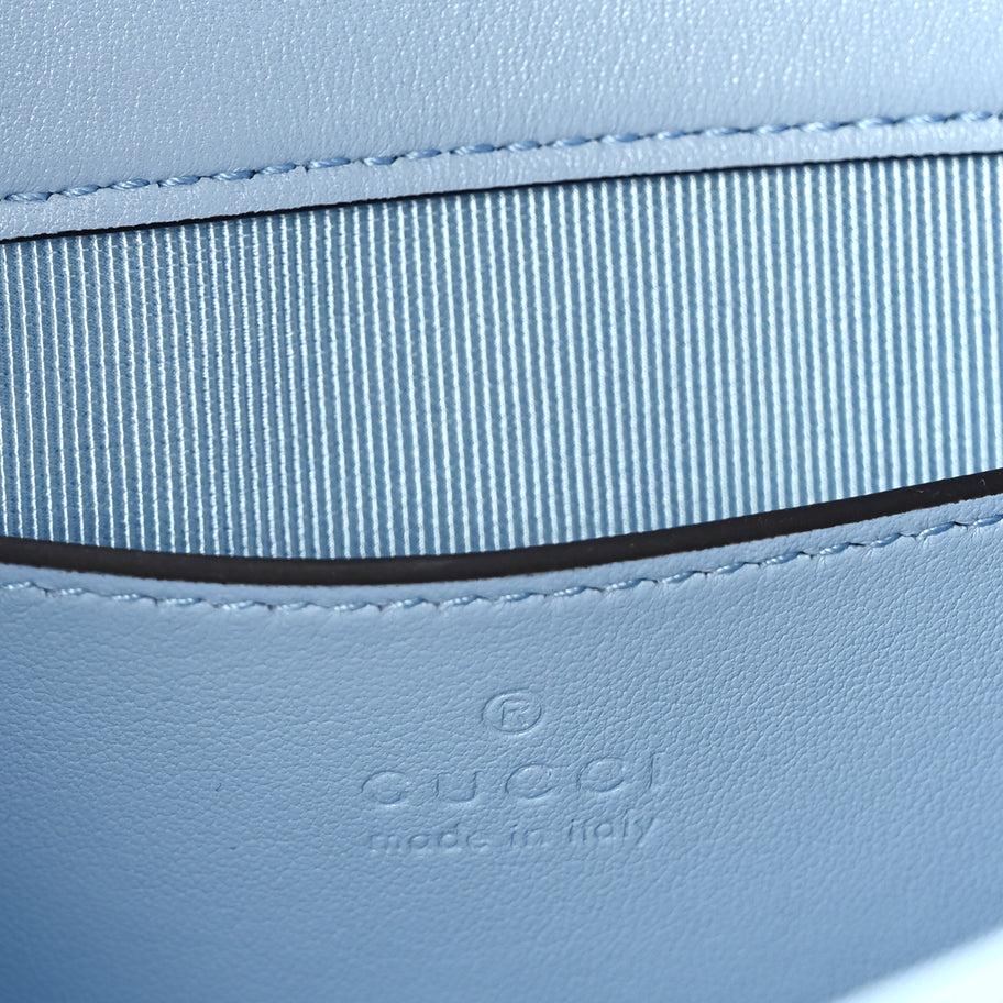 Gucci Lambskin Matelasse Small GG Marmont Shoulder Bag Light Blue Image 5