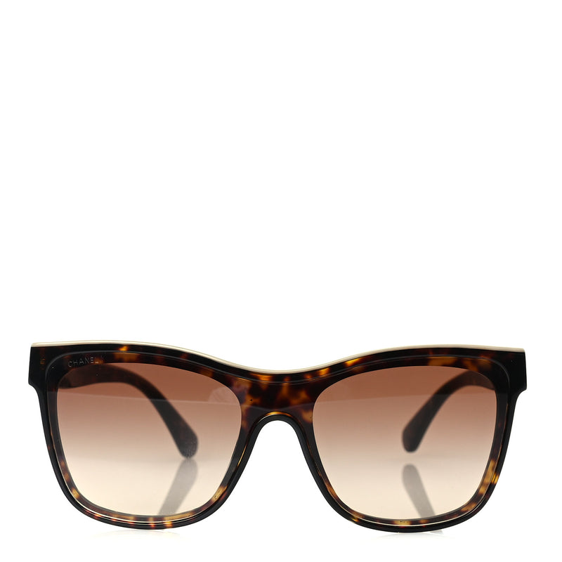  Chanel Acetate Logo Shield Sunglasses 5418  Tortoise