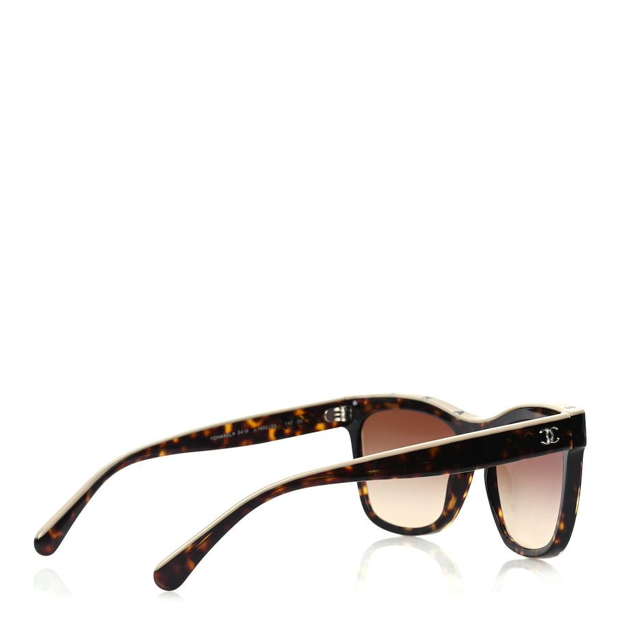Chanel Acetate Logo Shield Sunglasses 5418  Tortoise Image 3