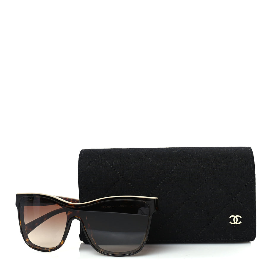 Chanel Acetate Logo Shield Sunglasses 5418  Tortoise Image 7