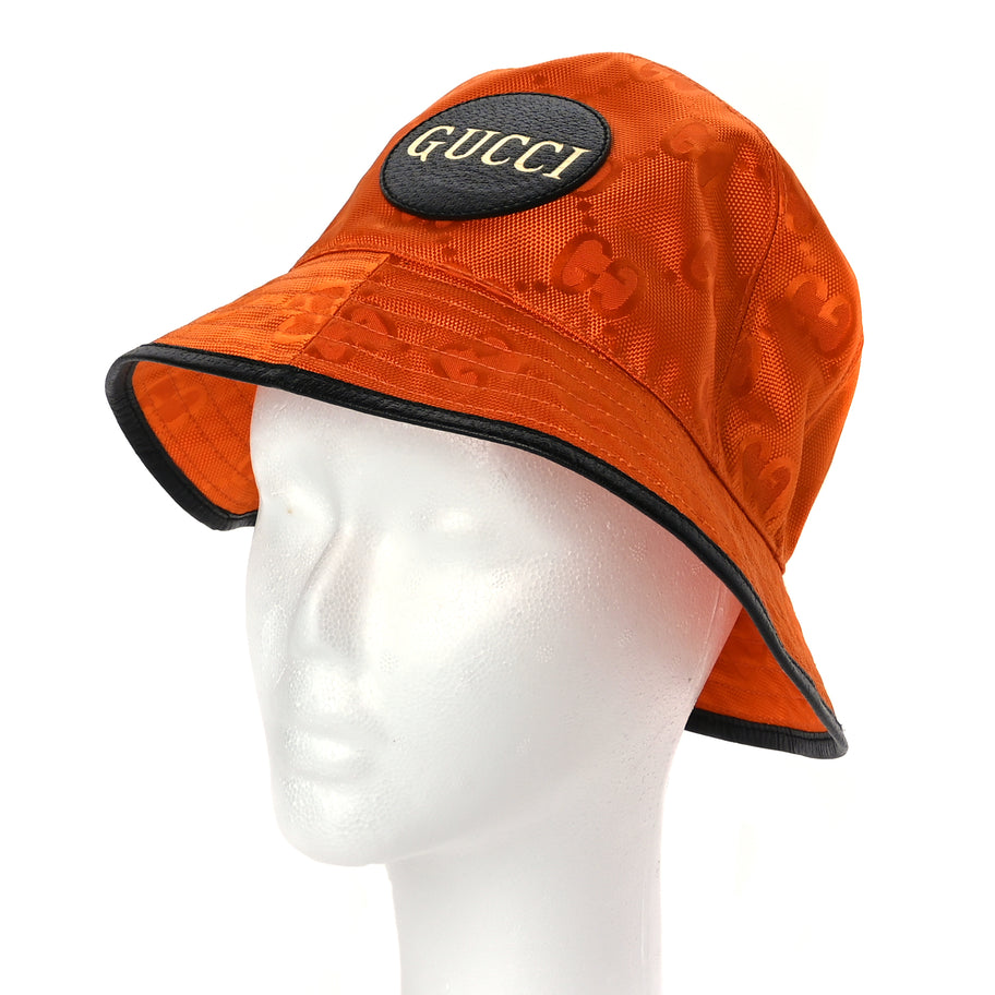 Gucci GUCCI Econyl Nylon Monogram Off The Grid Will Bucket Hat M Carrot Orange Black Image 2