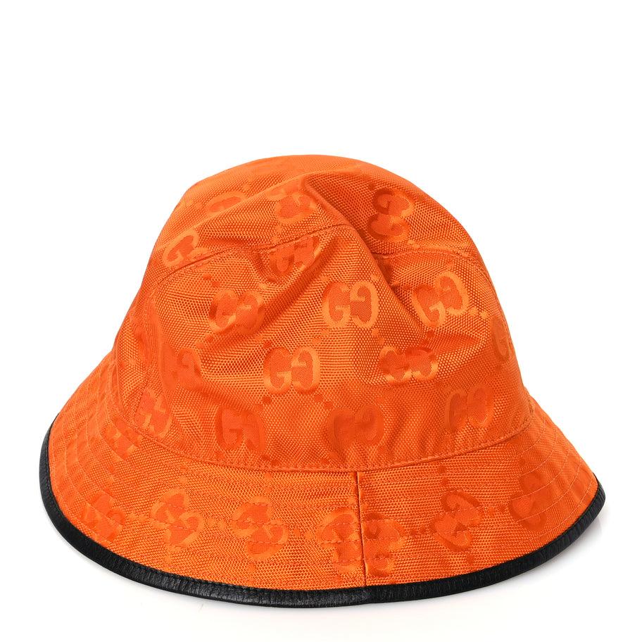 Gucci GUCCI Econyl Nylon Monogram Off The Grid Will Bucket Hat M Carrot Orange Black Image 3
