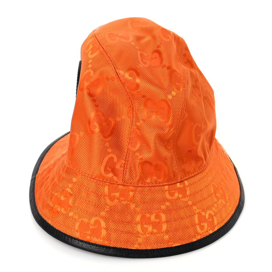 Gucci GUCCI Econyl Nylon Monogram Off The Grid Will Bucket Hat M Carrot Orange Black Image 4